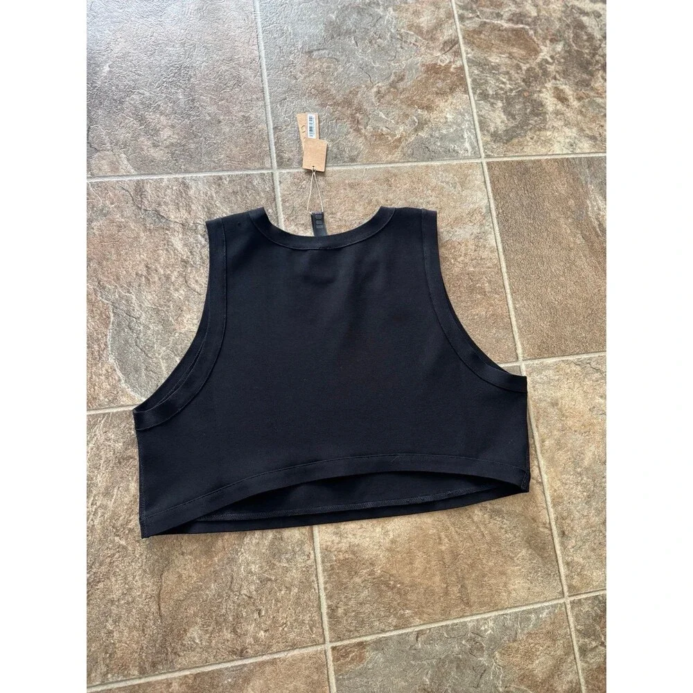 Skims Knit Swim High Neck Top Onyx Size 4X